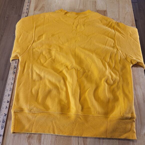 Champion Heavy Weight Terry Pullover Mustard Yellow Sweatshirt Small - Picture 8 of 9